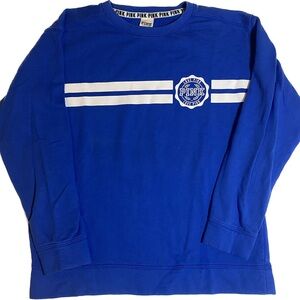 💲⬇️ Victoria Secret Pink Royal BLUE Crewneck Sweatshirt Women/Teen- Size Medium